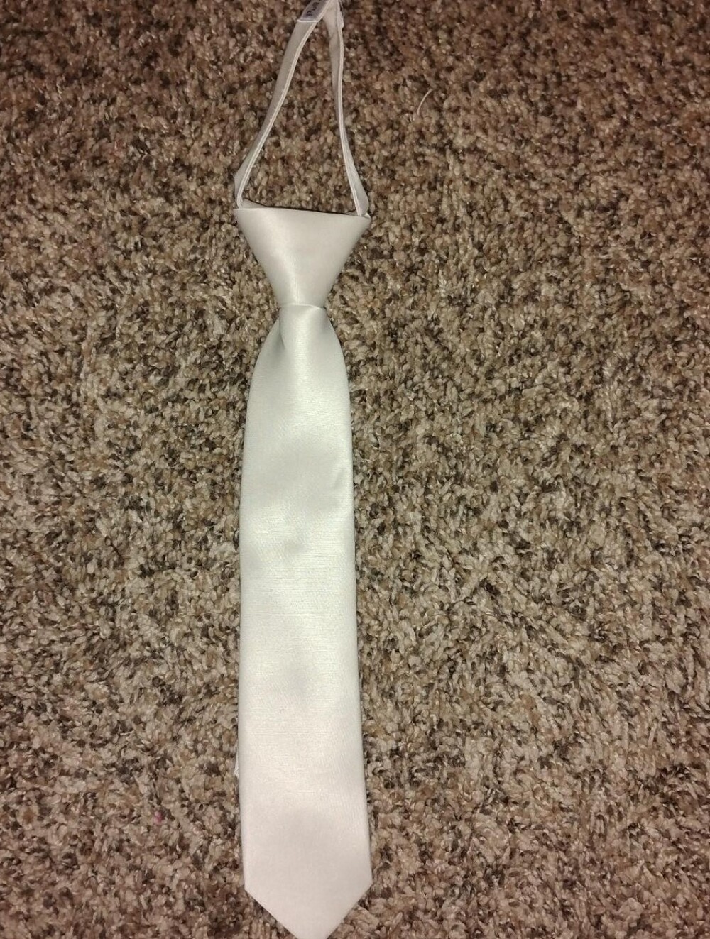 Jacob Alexander Zipper Tie – Solid Champagne/Ivory Microfiber Boys New